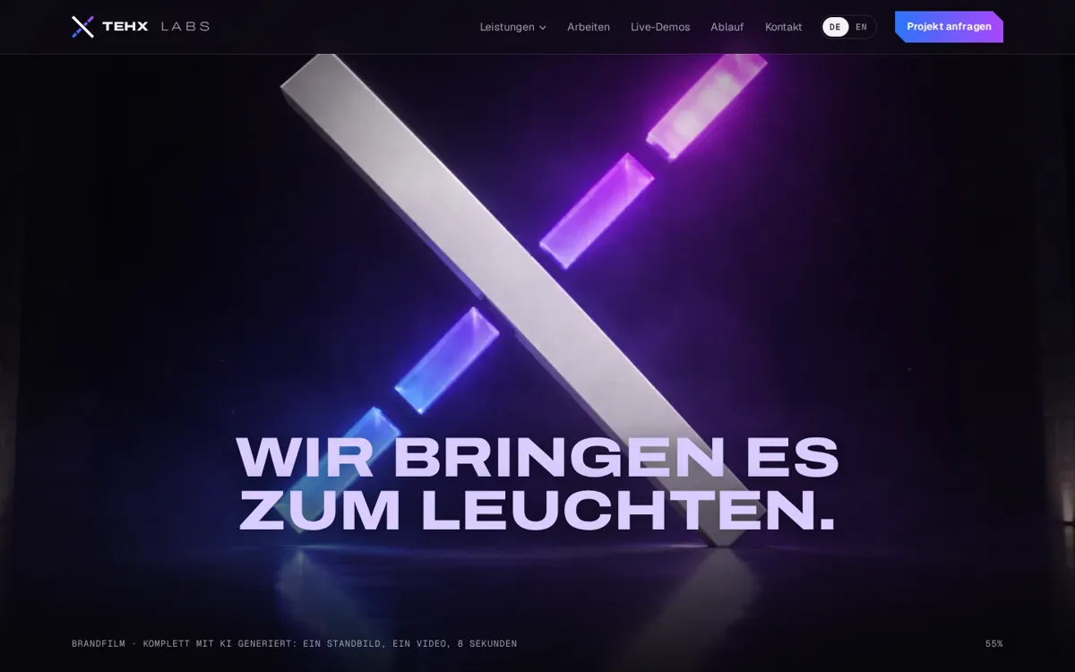 Brandfilm, der beim Scrollen läuft